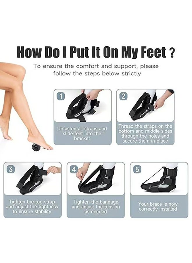 دعمة الكاحل والقدم القابلة للتعديل لعلاج انخفاض القدم والتهاب اللفافة الأخمصية - Image 2